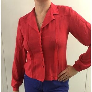 Vintage holiday red Doncaster blouse size Medium